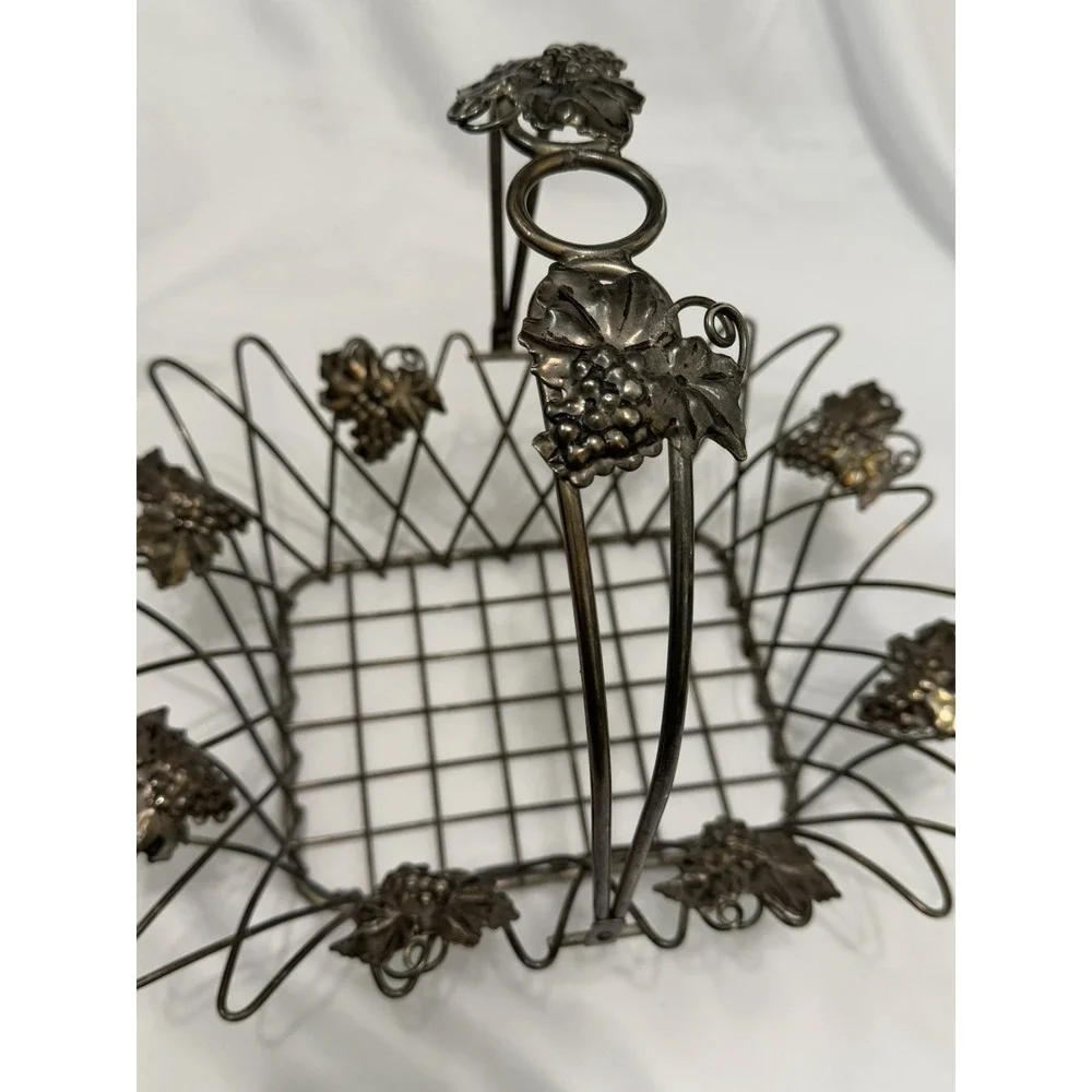 Vintage Antique‎ Basket FILIGREE Melchior Soviet USSR Fruit Country Kitchen